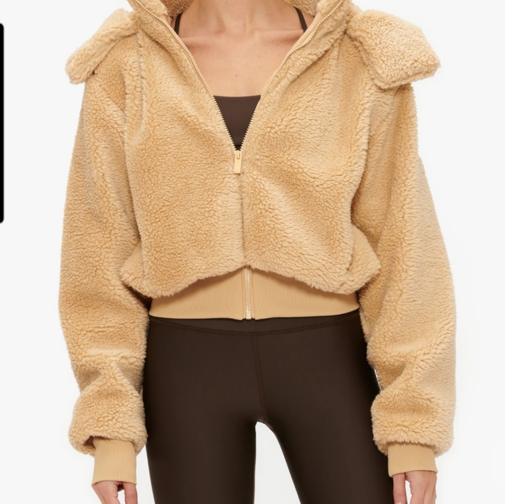 ALO Yoga Foxy Sherpa Jacket Camel Tan Size Small (MSRP:$250+tax)